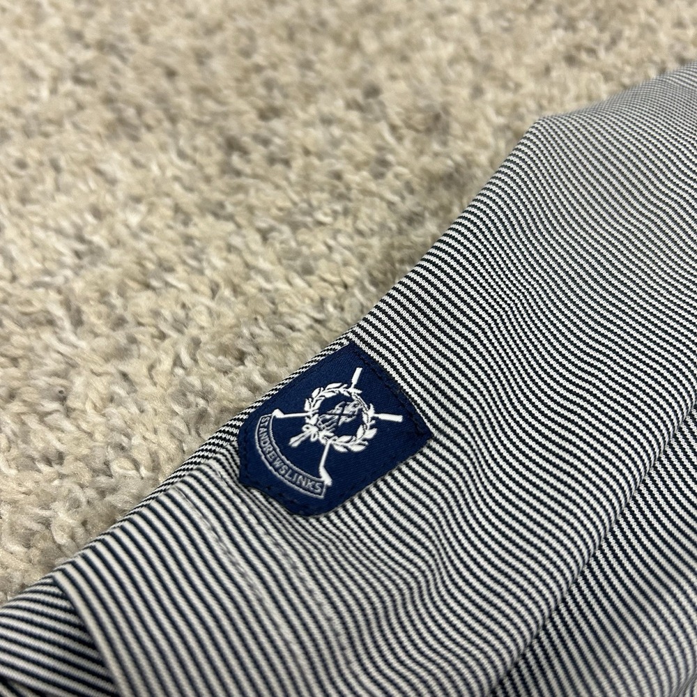 Brooks Brothers St Andrews Links Polo Shirt Mens Large Golf Striped Performance - Picture 7 of 7